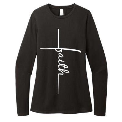 Faith Cross Symbol Womens CVC Long Sleeve Shirt