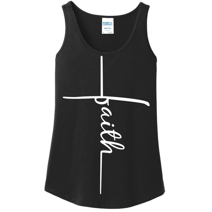 Faith Cross Symbol Ladies Essential Tank