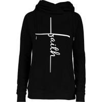 Faith Cross Symbol Womens Funnel Neck Pullover Hood