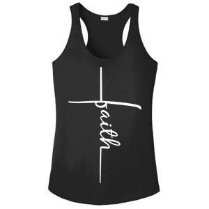 Faith Cross Symbol Ladies PosiCharge Competitor Racerback Tank