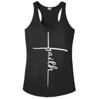 Faith Cross Symbol Ladies PosiCharge Competitor Racerback Tank