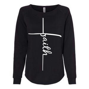 Faith Cross Symbol Womens California Wash Sweatshirt