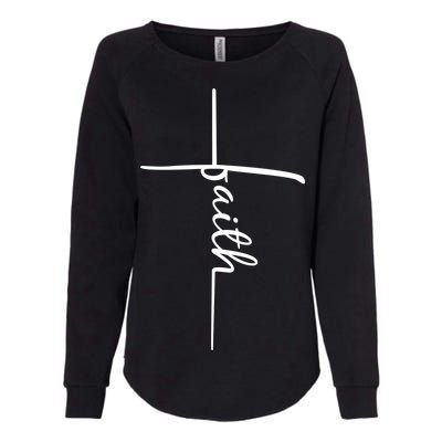 Faith Cross Symbol Womens California Wash Sweatshirt