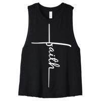 Faith Cross Symbol Women's Racerback Cropped Tank