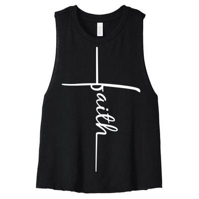 Faith Cross Symbol Women's Racerback Cropped Tank