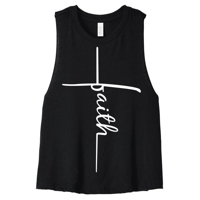 Faith Cross Symbol Women's Racerback Cropped Tank