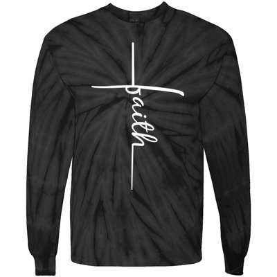 Faith Cross Symbol Tie-Dye Long Sleeve Shirt