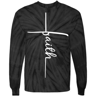 Faith Cross Symbol Tie-Dye Long Sleeve Shirt