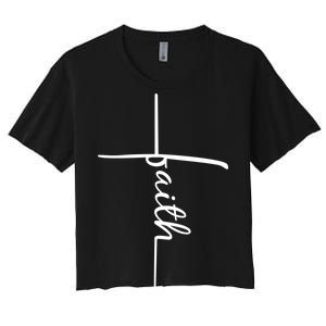 Faith Cross Symbol Women's Crop Top Tee