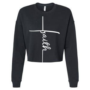 Faith Cross Symbol Cropped Pullover Crew