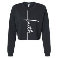 Faith Cross Symbol Cropped Pullover Crew