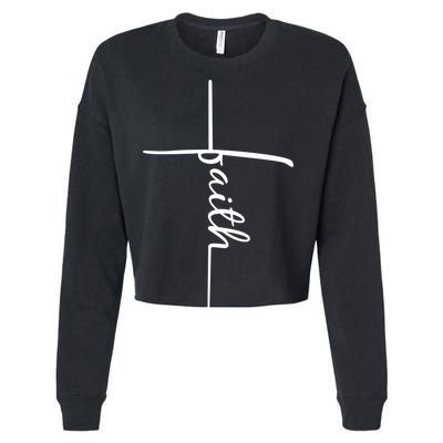 Faith Cross Symbol Cropped Pullover Crew