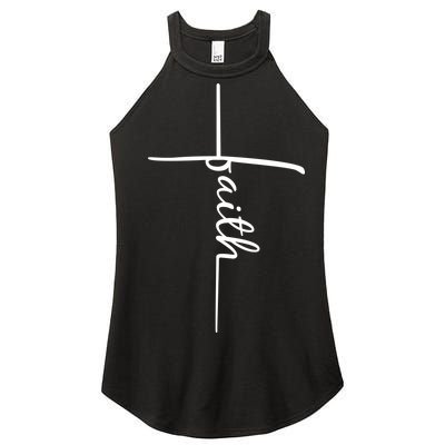 Faith Cross Symbol Women's Perfect Tri Rocker Tank