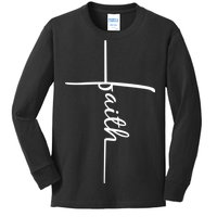 Faith Cross Symbol Kids Long Sleeve Shirt