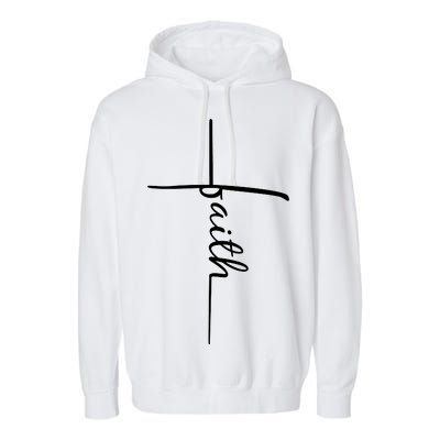 Faith Cross Symbol Garment-Dyed Fleece Hoodie