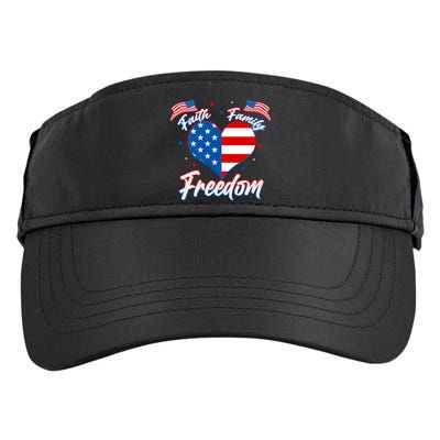 Faith Family Freedom USA American Flag Heart Adult Drive Performance Visor