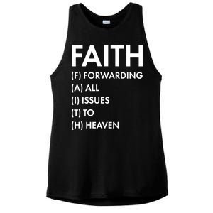 Faith Forwarding All Issues To Heaven Ladies PosiCharge Tri-Blend Wicking Tank