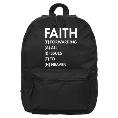 Faith Forwarding All Issues To Heaven 16 in Basic Backpack