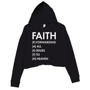 Faith Forwarding All Issues To Heaven Crop Fleece Hoodie