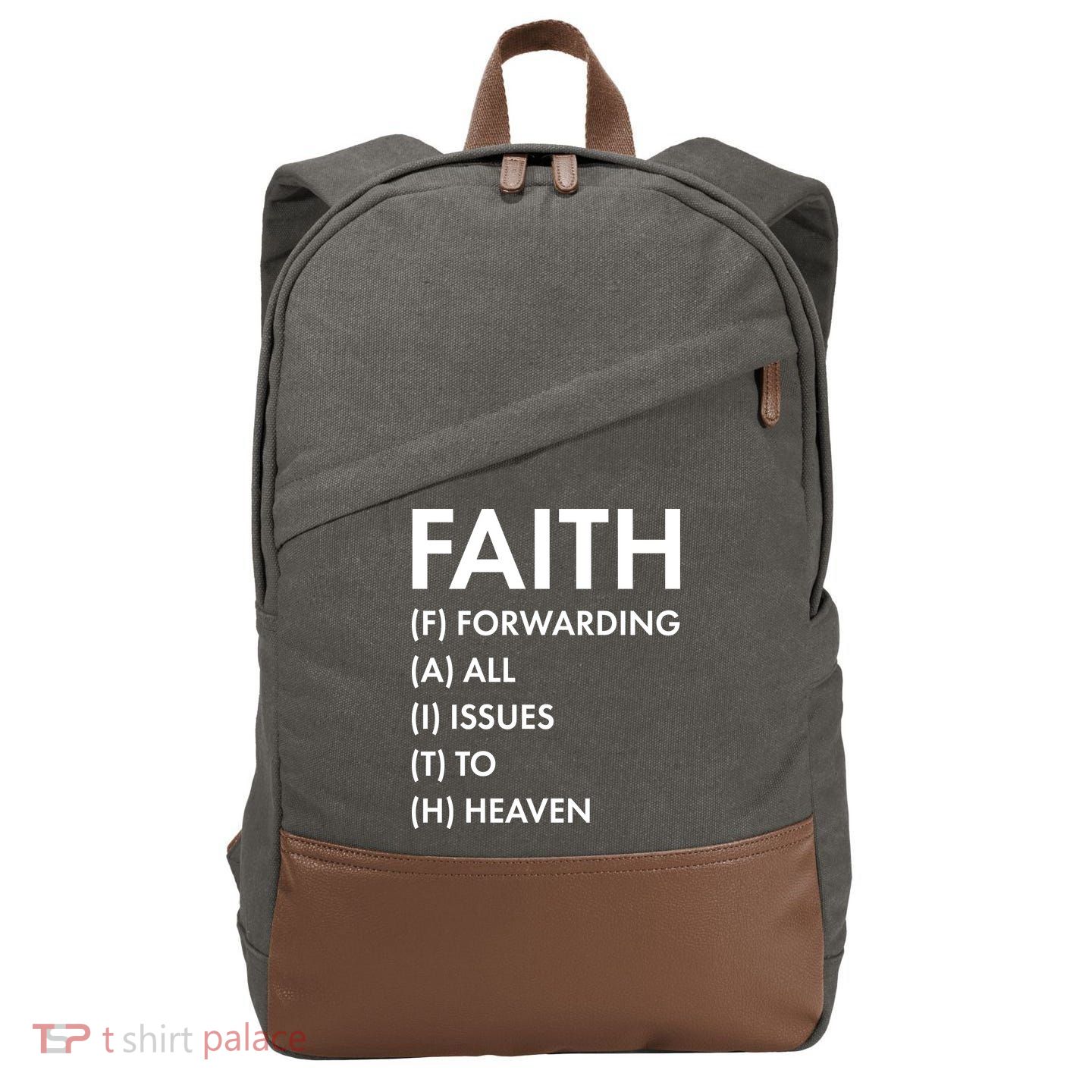 Faith Forwarding All Issues To Heaven Cotton Canvas Backpack