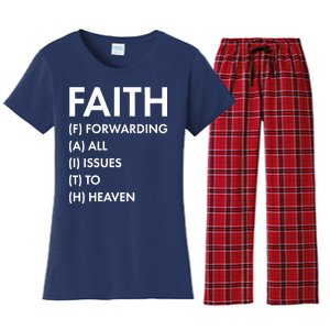 Faith Forwarding All Issues To Heaven Women's Flannel Pajama Set