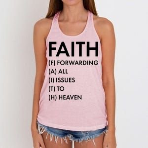 Faith Forwarding All Issues To Heaven Women's Knotted Racerback Tank