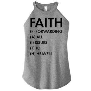 Faith Forwarding All Issues To Heaven Women's Perfect Tri Rocker Tank