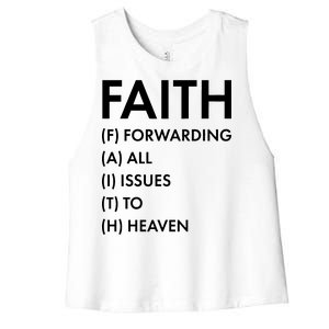 Faith Forwarding All Issues To Heaven Women's Racerback Cropped Tank