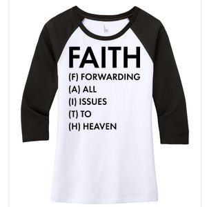 Faith Forwarding All Issues To Heaven Women's Tri-Blend 3/4-Sleeve Raglan Shirt