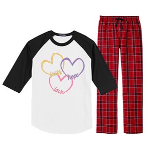 Faith Hope & Love Hearts Raglan Sleeve Pajama Set