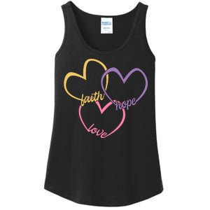 Faith Hope & Love Hearts Ladies Essential Tank