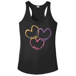 Faith Hope & Love Hearts Ladies PosiCharge Competitor Racerback Tank