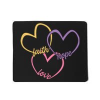 Faith Hope & Love Hearts Mousepad