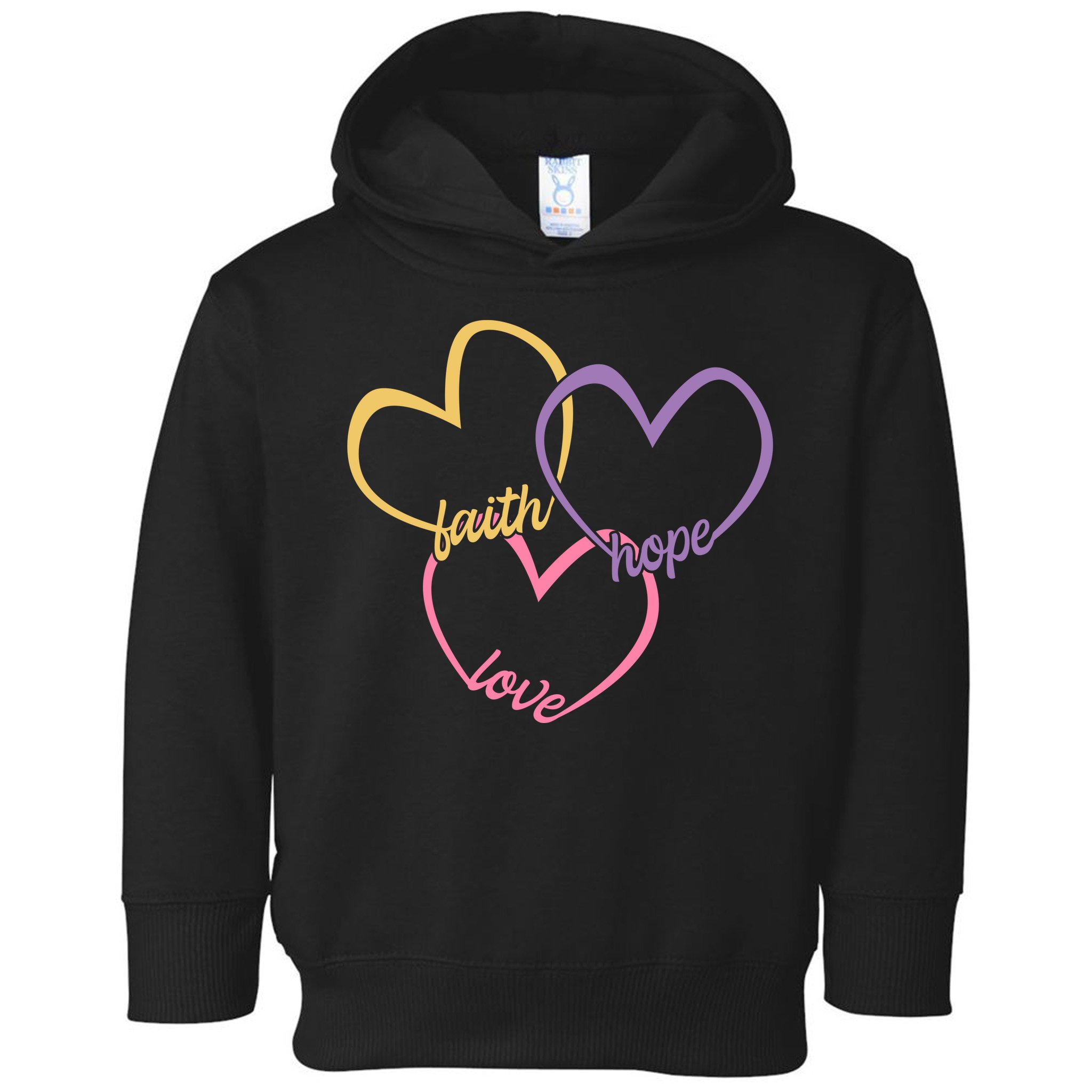Faith Hope & Love Hearts Toddler Hoodie
