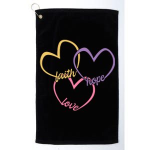 Faith Hope & Love Hearts Platinum Collection Golf Towel