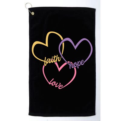 Faith Hope & Love Hearts Golf Towel