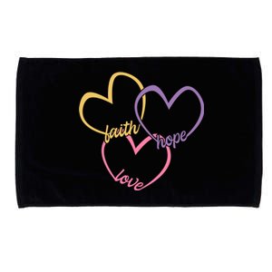 Faith Hope & Love Hearts Microfiber Hand Towel