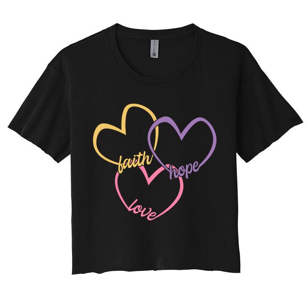 Faith Hope & Love Hearts Crop Top