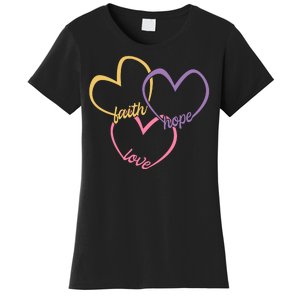 Faith Hope & Love Hearts Women's T-Shirt