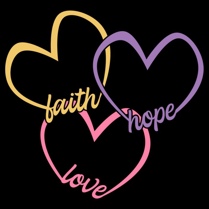 Faith Hope & Love Hearts Wool Snapback Cap