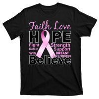 Faith Hope Breast Cancer Awareness T-Shirt