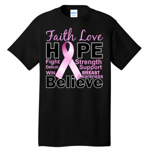 Faith Hope Breast Cancer Awareness Tall T-Shirt