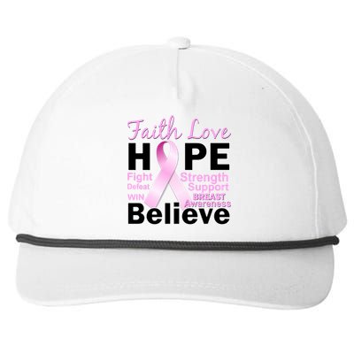 Faith Hope Breast Cancer Awareness Snapback Five-Panel Rope Hat