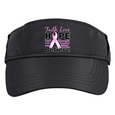 Faith Hope Breast Cancer Awareness Adult Drive Performance Visor