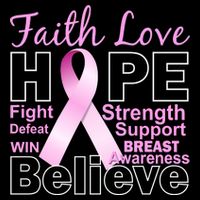 Faith Hope Breast Cancer Awareness Drawstring Bag