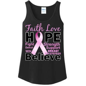 Faith Hope Breast Cancer Awareness Ladies Essential Tank