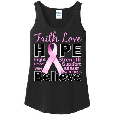 Faith Hope Breast Cancer Awareness Ladies Essential Tank