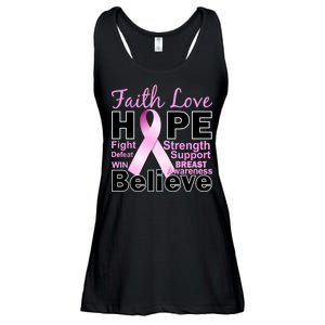 Faith Hope Breast Cancer Awareness Ladies Essential Flowy Tank