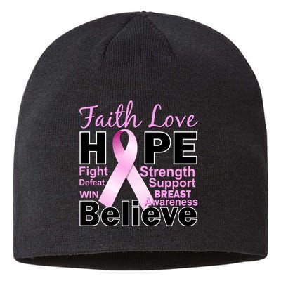 Faith Hope Breast Cancer Awareness Sustainable Beanie