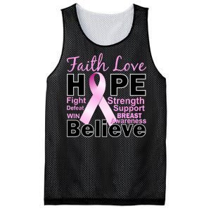 Faith Hope Breast Cancer Awareness Mesh Reversible Basketball Jersey Tank